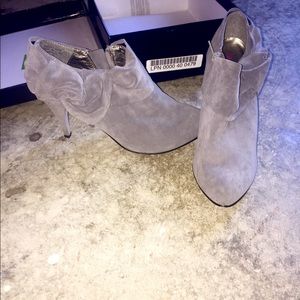 Grey stiletto booties from JustFab